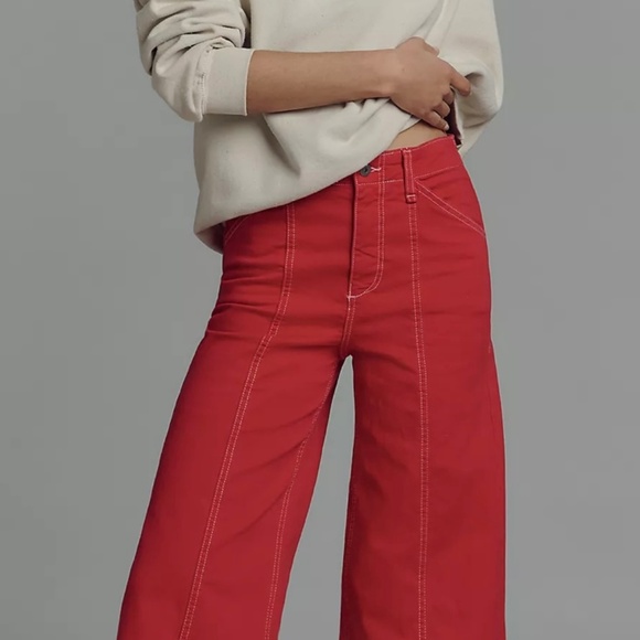 The Delaney Clean-Seamed High-Rise Wide-Leg Jeans by Maeve - Picture 1 of 5